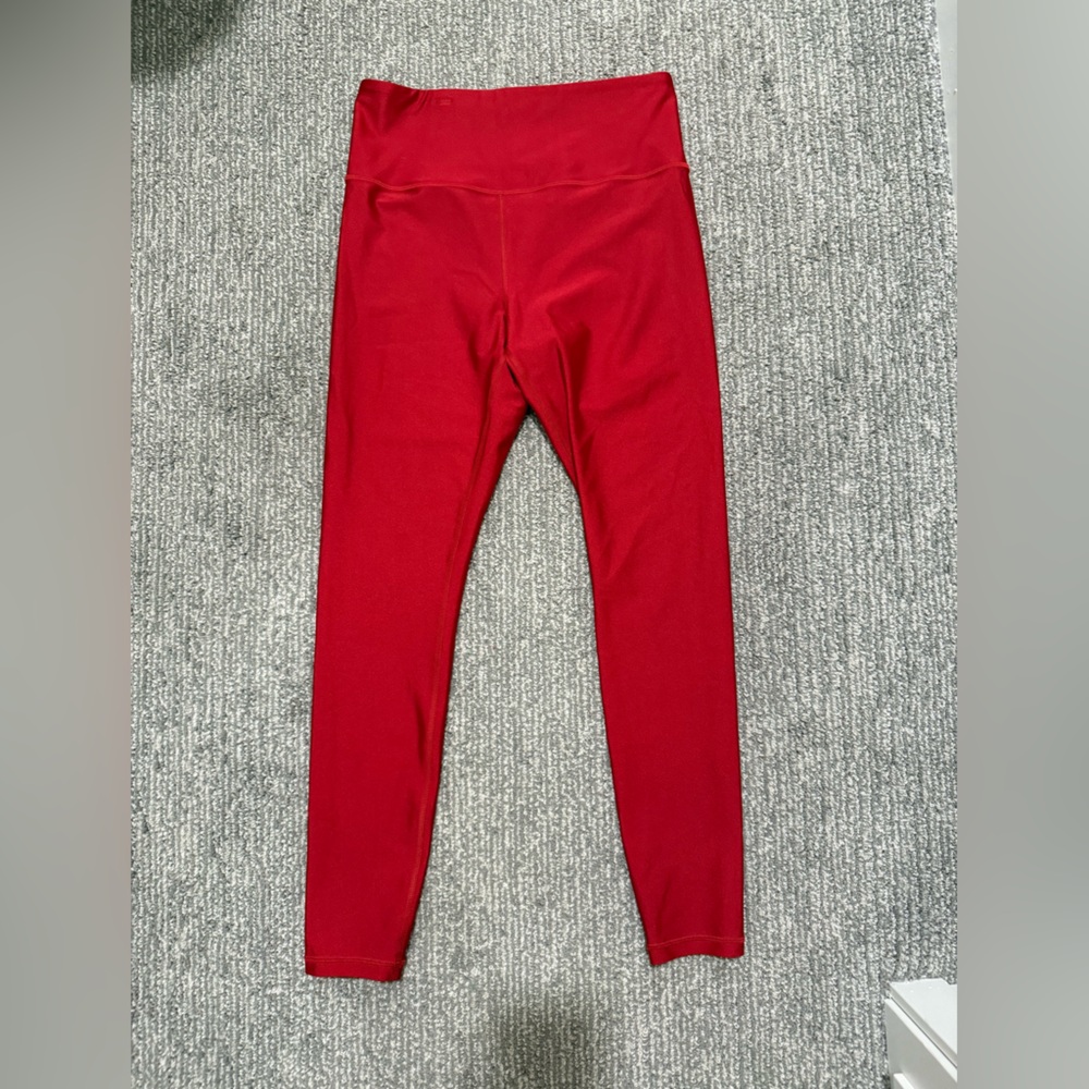 Athleta Elation Sheen Tight Leggings Red Size M High Rise 7/8 Pockets